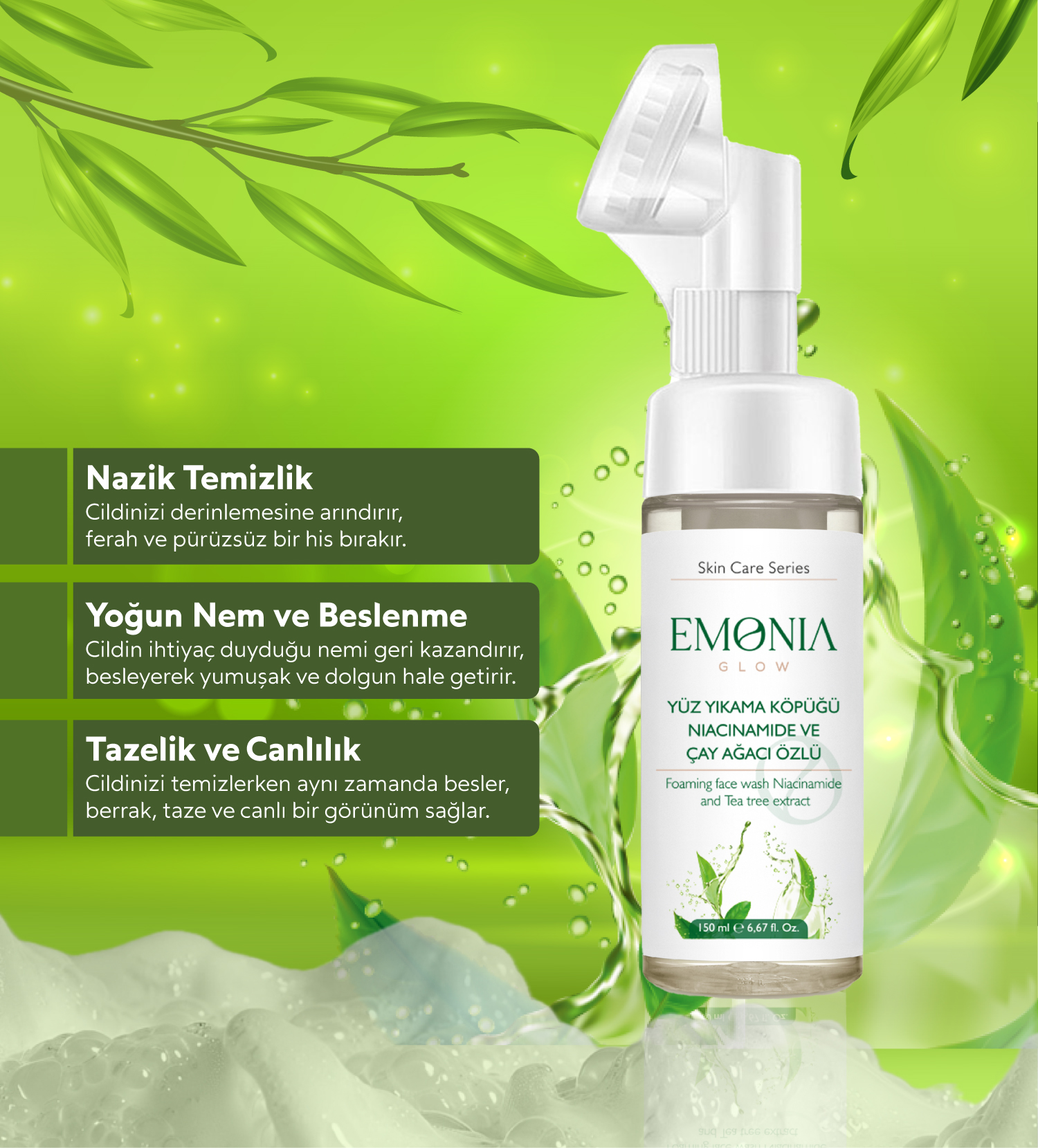 EMONİA GLOW Yüz Yıkama Köpüğü EMONİA GLOW Yüz Yıkama Köpüğü